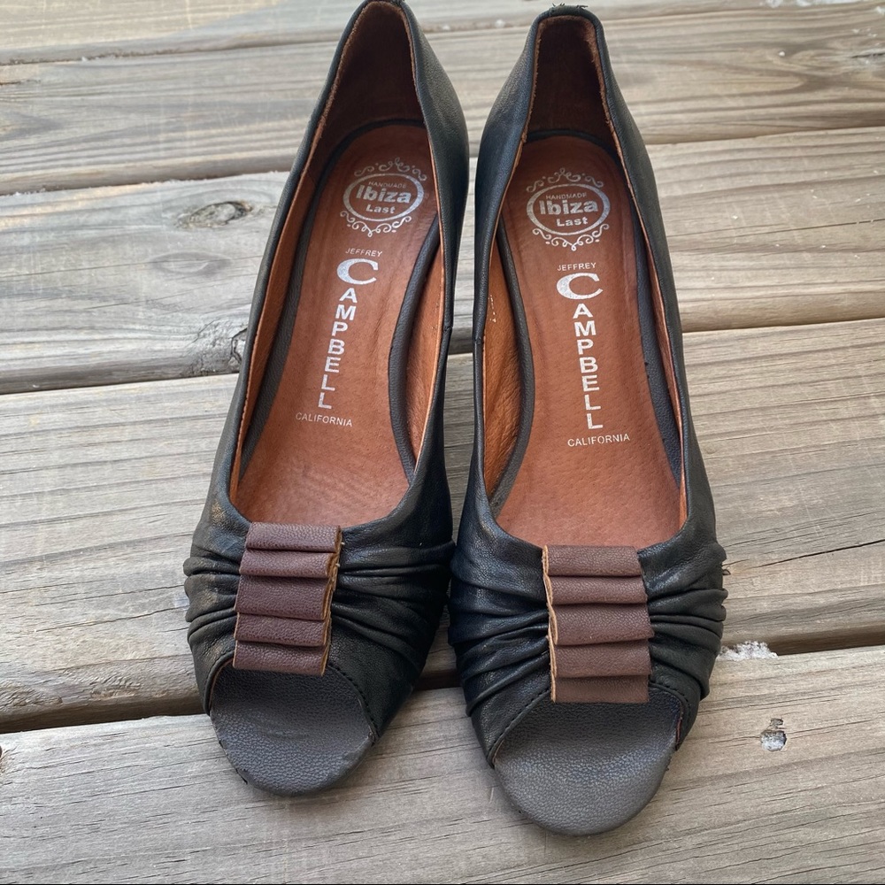 Jeffrey Campbell Till Pump Leather Peep Toe Shoe